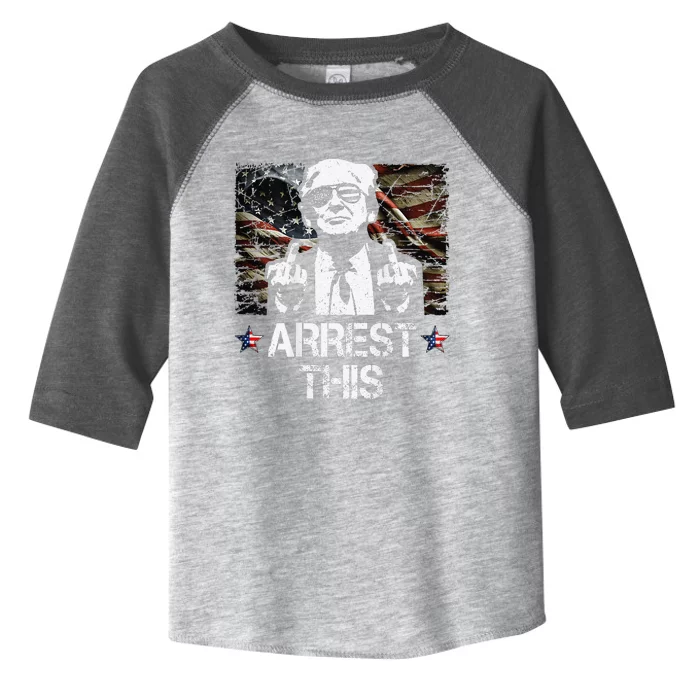 Arrest This Trump Middle Fingers Pro Trump 2024 Toddler Fine Jersey T-Shirt