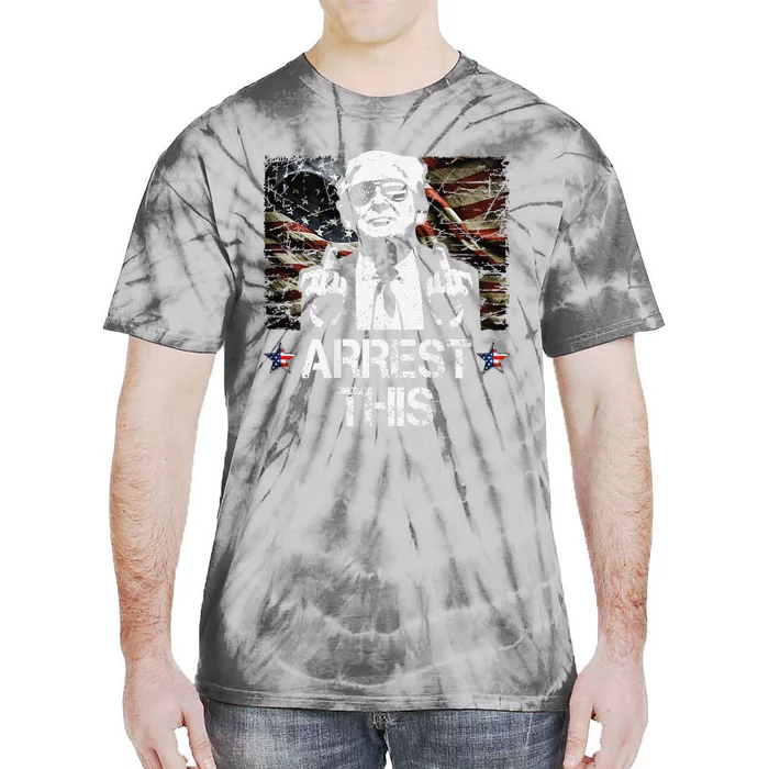 Arrest This Trump Middle Fingers Pro Trump 2024 Tie-Dye T-Shirt