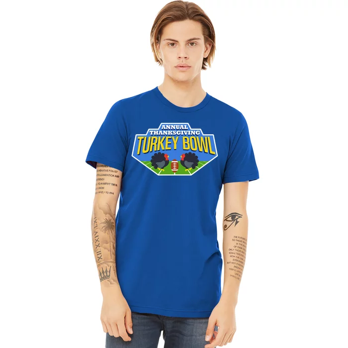 Annual Thanksgiving Turkey Bowl Football Game Team Gift Premium T-Shirt