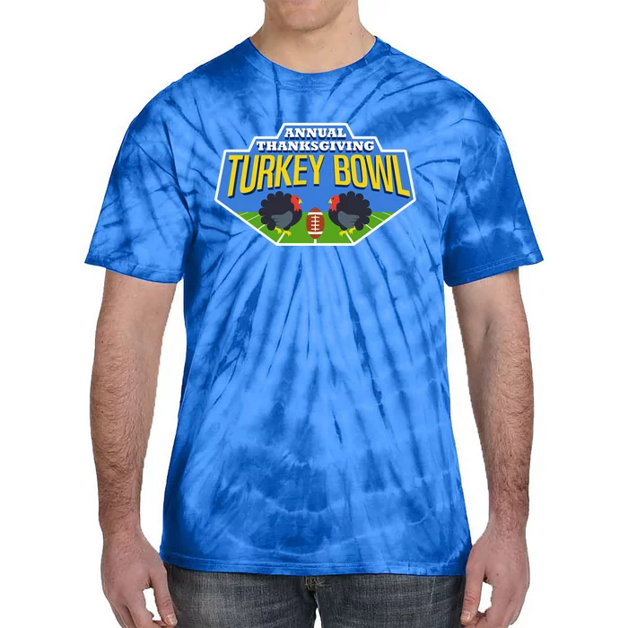 Annual Thanksgiving Turkey Bowl Football Game Team Gift Tie-Dye T-Shirt