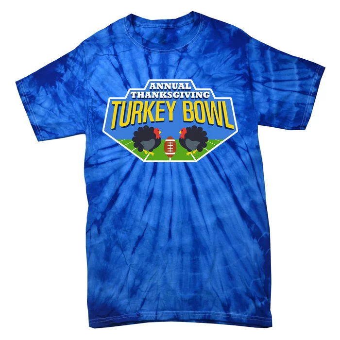 Annual Thanksgiving Turkey Bowl Football Game Team Gift Tie-Dye T-Shirt