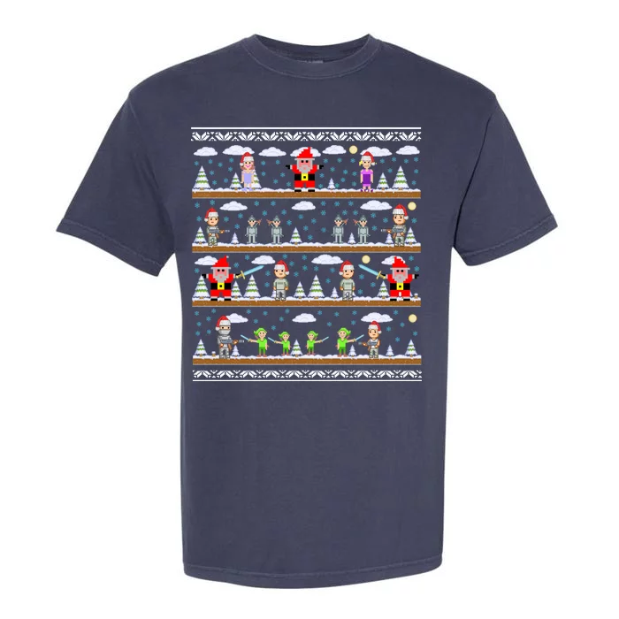 Attack of Christmas Gamer Ugly Christmas Sweater Garment-Dyed Heavyweight T-Shirt