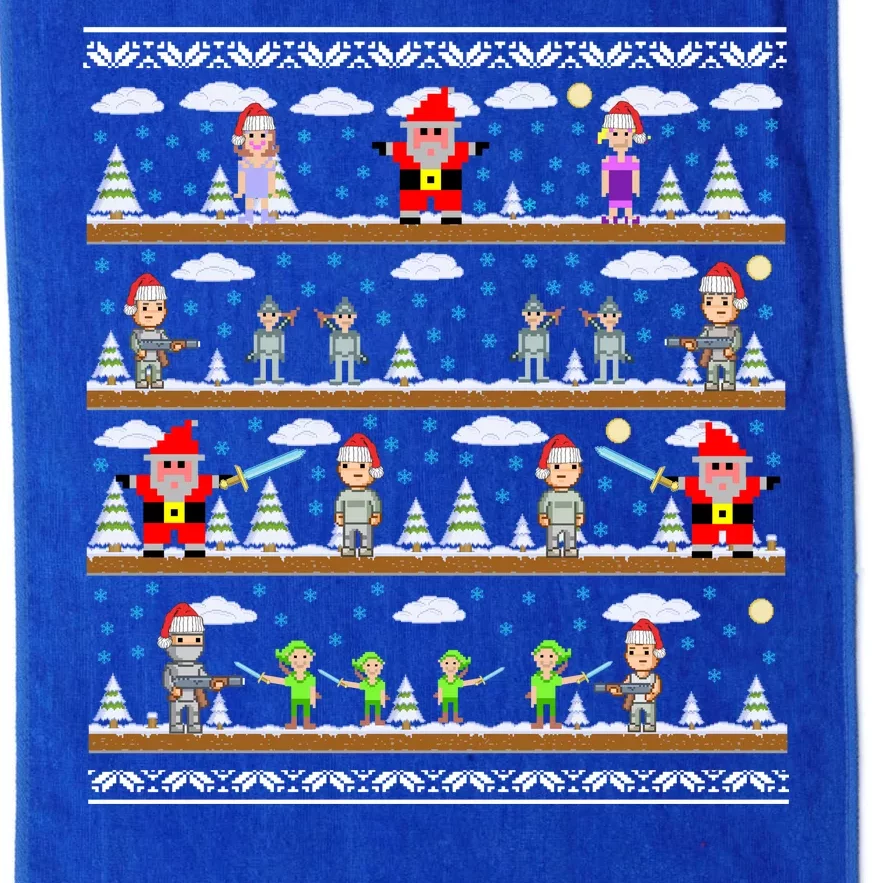 Attack of Christmas Gamer Ugly Christmas Sweater Platinum Collection Golf Towel