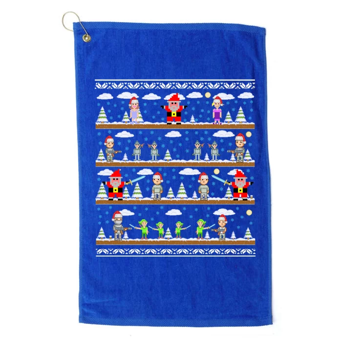 Attack of Christmas Gamer Ugly Christmas Sweater Platinum Collection Golf Towel