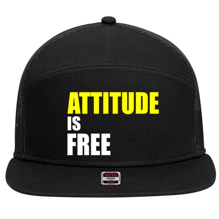 Attitude Is Free 7 Panel Mesh Trucker Snapback Hat