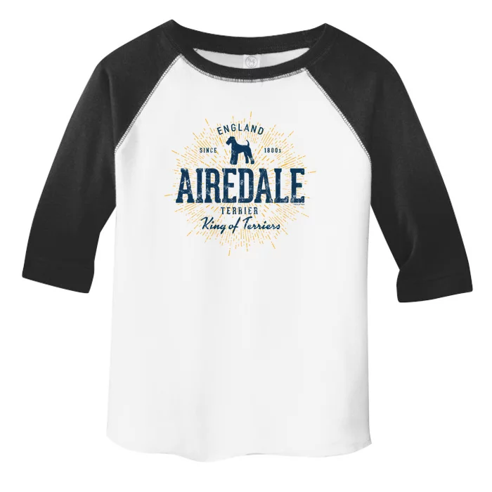 Airedale Terrier Vintage Airedale Gift Toddler Fine Jersey T-Shirt