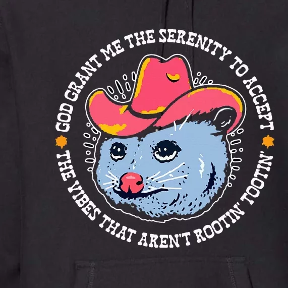 Accept The Vibes That ArenT Rootin Tootin Funny Opossum Premium Hoodie