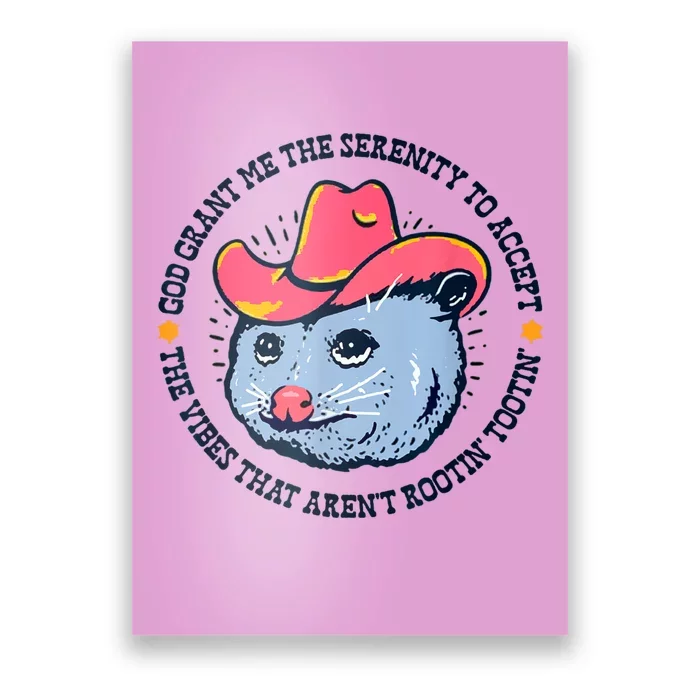 Accept The Vibes That Arent Rootin Tootin Funny Opossum Poster