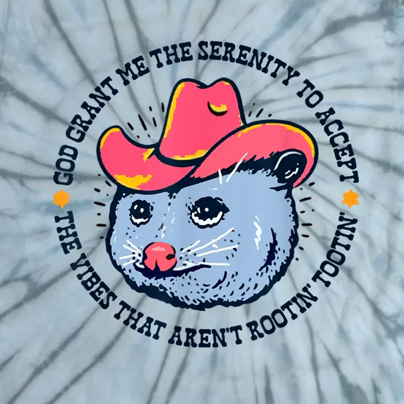 Accept The Vibes That Arent Rootin Tootin Funny Opossum Tie-Dye T-Shirt