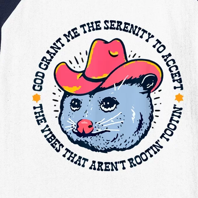 Accept The Vibes That Arent Rootin Tootin Funny Opossum Baseball Sleeve Shirt