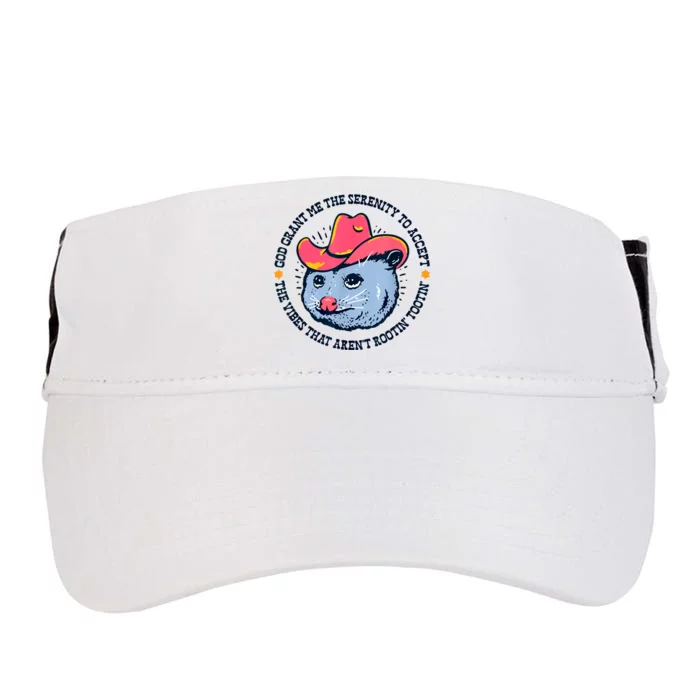 Accept The Vibes That Arent Rootin Tootin Funny Opossum Adult Drive Performance Visor