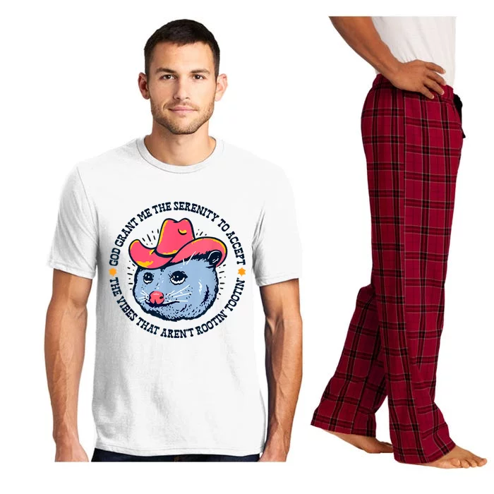 Accept The Vibes That Arent Rootin Tootin Funny Opossum Pajama Set