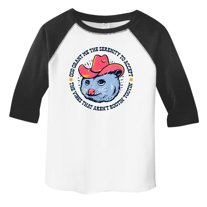 Accept The Vibes That Arent Rootin Tootin Funny Opossum Toddler Fine Jersey T-Shirt