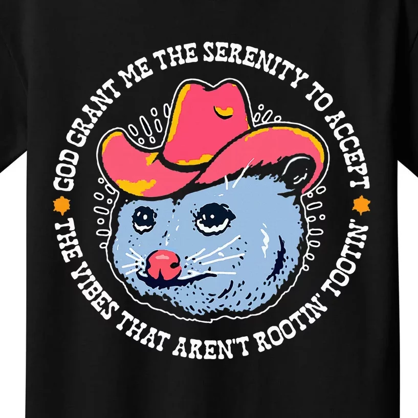 Accept The Vibes That ArenT Rootin Tootin Funny Opossum Kids T-Shirt