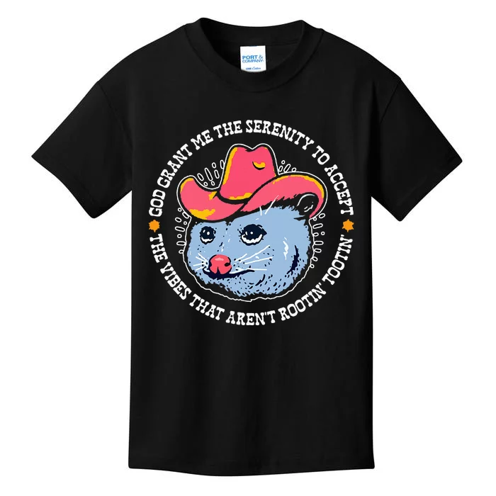 Accept The Vibes That ArenT Rootin Tootin Funny Opossum Kids T-Shirt