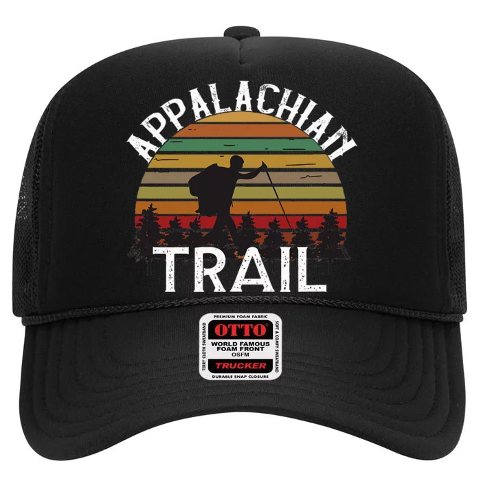 Appalachian Trail Vintage Hiking Mountains High Crown Mesh Trucker Hat