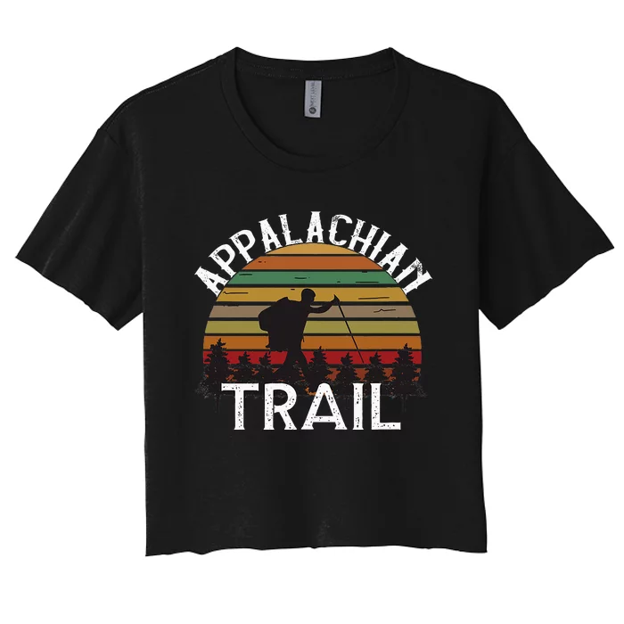 Appalachian Trail Vintage Hiking Mountains Women's Crop Top Tee