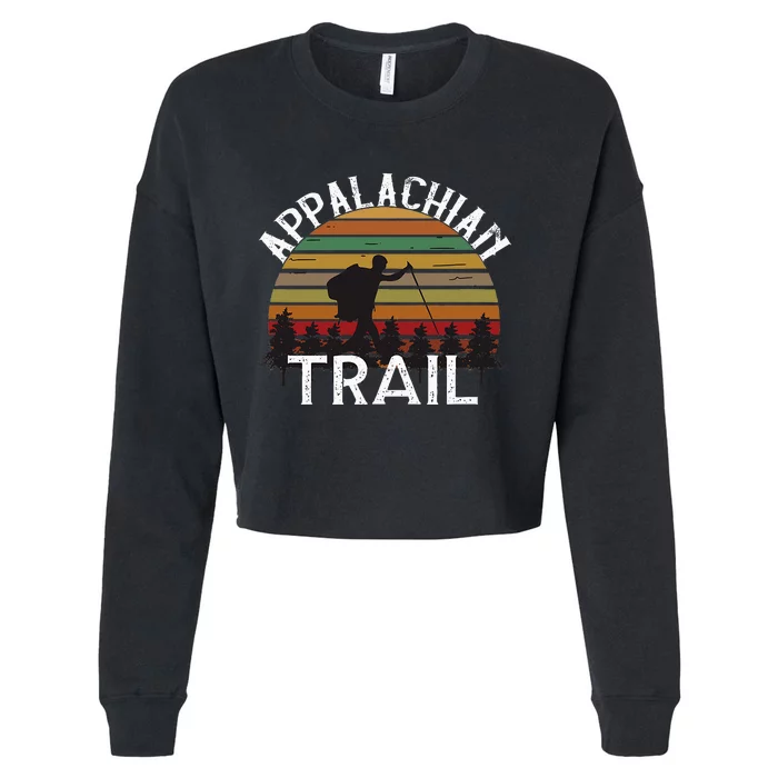 Appalachian Trail Vintage Hiking Mountains Cropped Pullover Crew