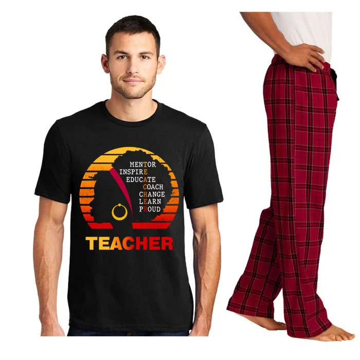 Afro Teacher Vintage Black Smart Melanin African Pride Cool Gift Pajama Set