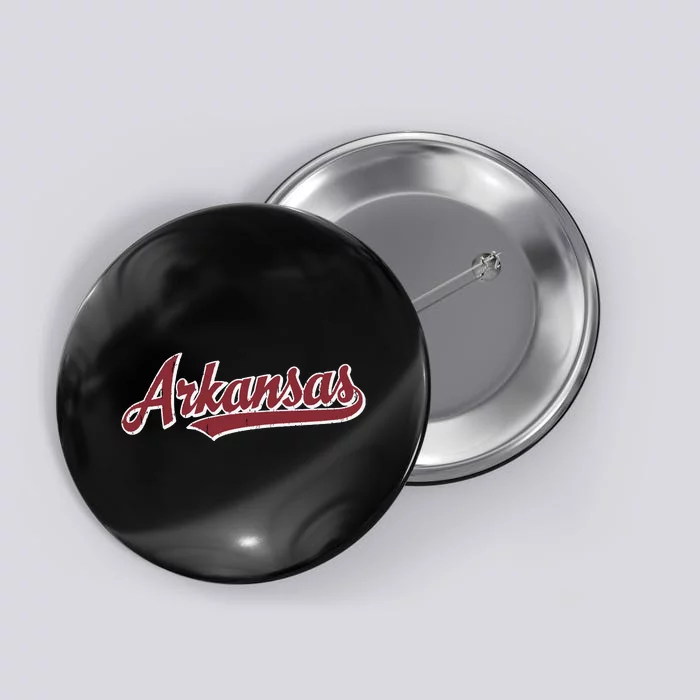 Arkansas T Vintage Sports Design Retro Script Button