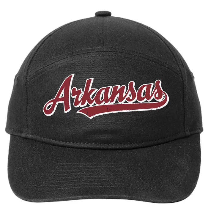 Arkansas T Vintage Sports Design Retro Script 7-Panel Snapback Hat