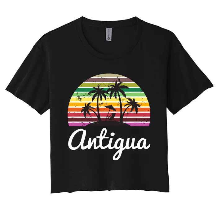 Antigua Travel Vacation Souvenir Gift Women's Crop Top Tee