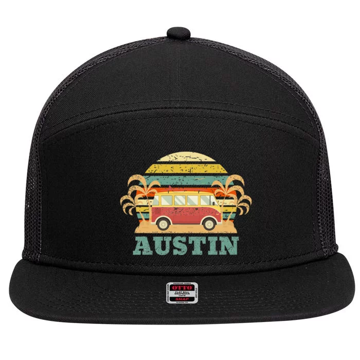 Austin Texas Vintage 7 Panel Mesh Trucker Snapback Hat