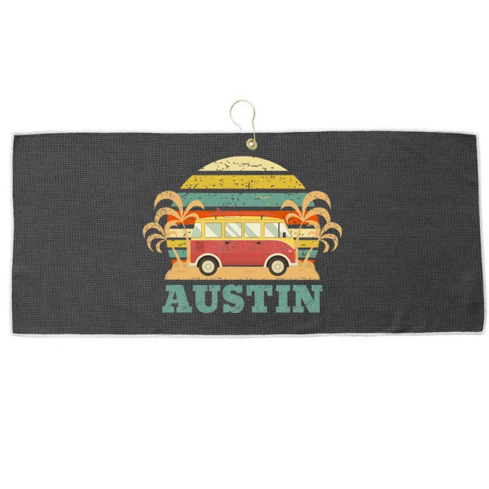 Austin Texas Vintage Large Microfiber Waffle Golf Towel