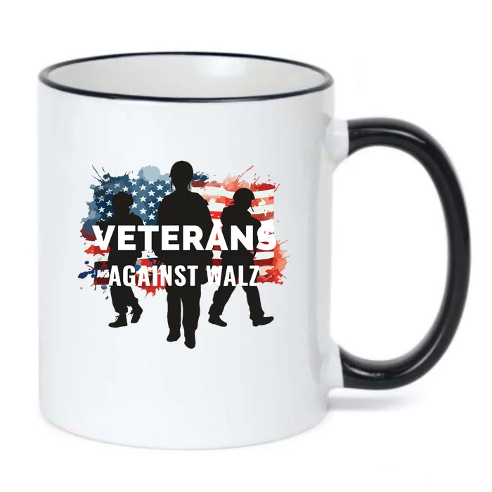 Anti Tim Walz Stolen Valor Veterans Against Walz Black Color Changing Mug