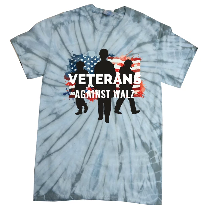 Anti Tim Walz Stolen Valor Veterans Against Walz Tie-Dye T-Shirt