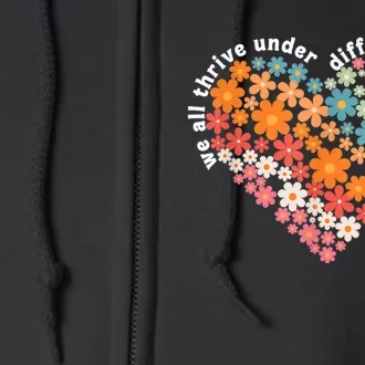 Autism Therapy We All Thrive Under Different Conditions Full Zip Hoodie