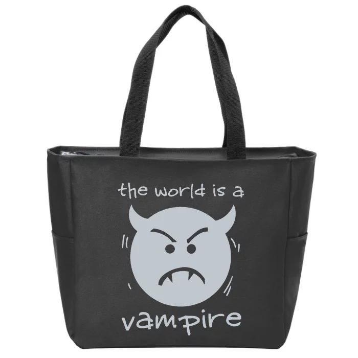 Alternative The World Is A Vampire 90s Grunge Rock Zip Tote Bag