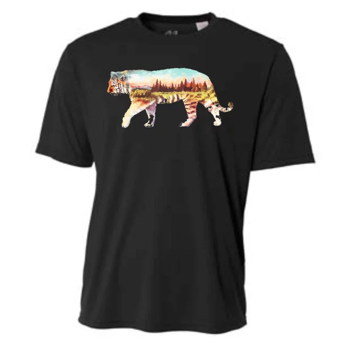 Adventurous Tiger Wilderness Graphic Cooling Performance Crew T-Shirt