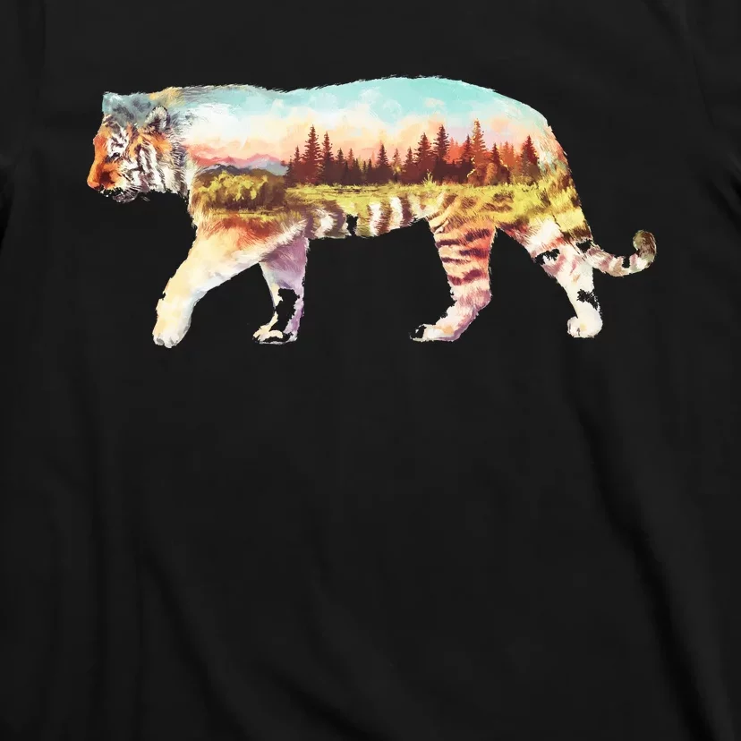 Adventurous Tiger Wilderness Graphic T-Shirt