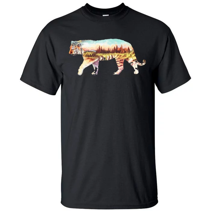 Adventurous Tiger Wilderness Graphic Tall T-Shirt