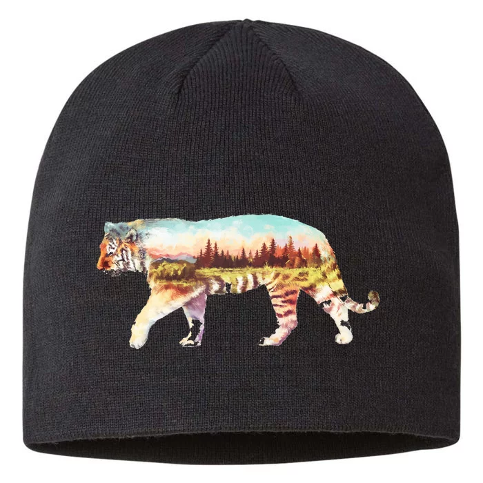 Adventurous Tiger Wilderness Graphic 8 1/2in Sustainable Knit Beanie