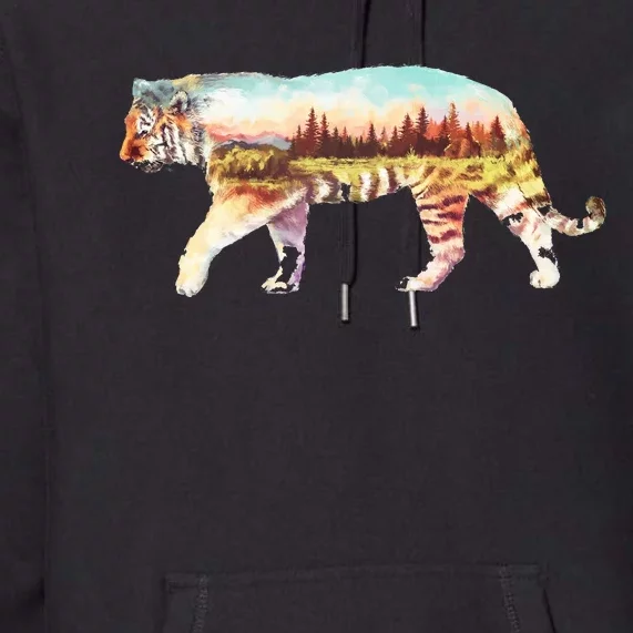 Adventurous Tiger Wilderness Graphic Premium Hoodie