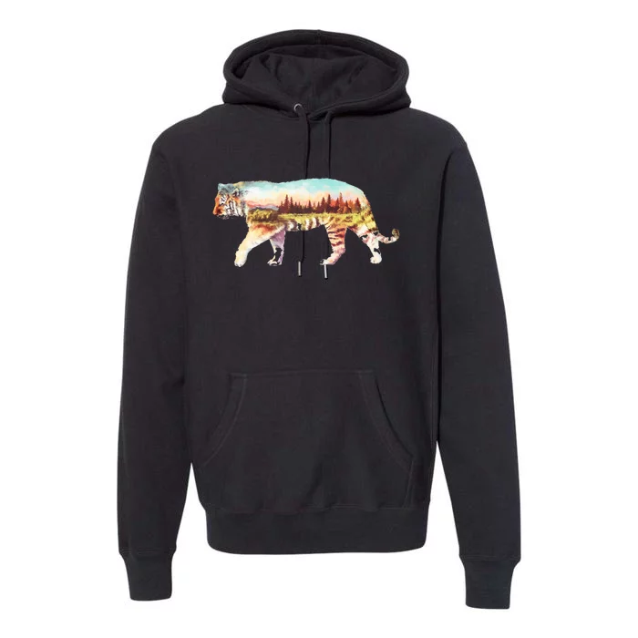 Adventurous Tiger Wilderness Graphic Premium Hoodie