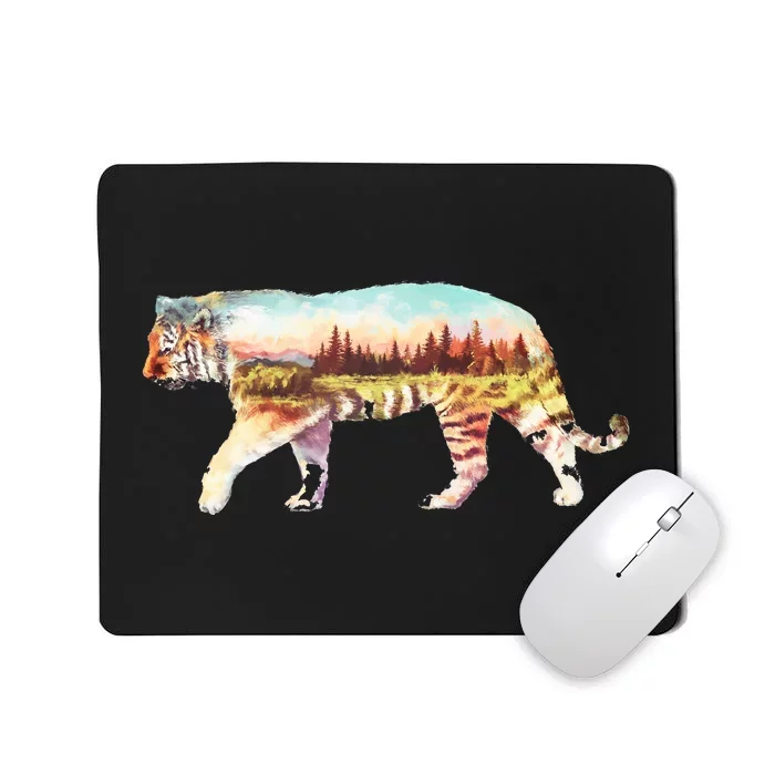 Adventurous Tiger Wilderness Graphic Mousepad