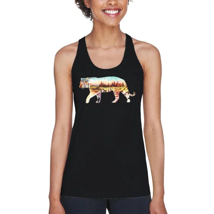 Adventurous Tiger Wilderness Graphic Women's Racerback Tank