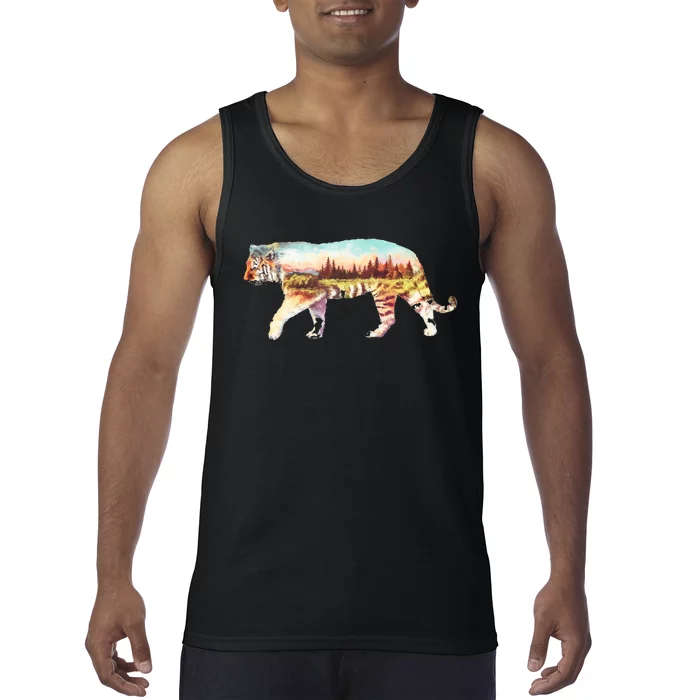 Adventurous Tiger Wilderness Graphic Tank Top