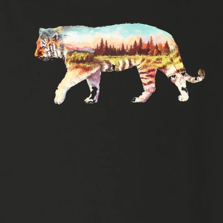 Adventurous Tiger Wilderness Graphic Toddler Long Sleeve Shirt