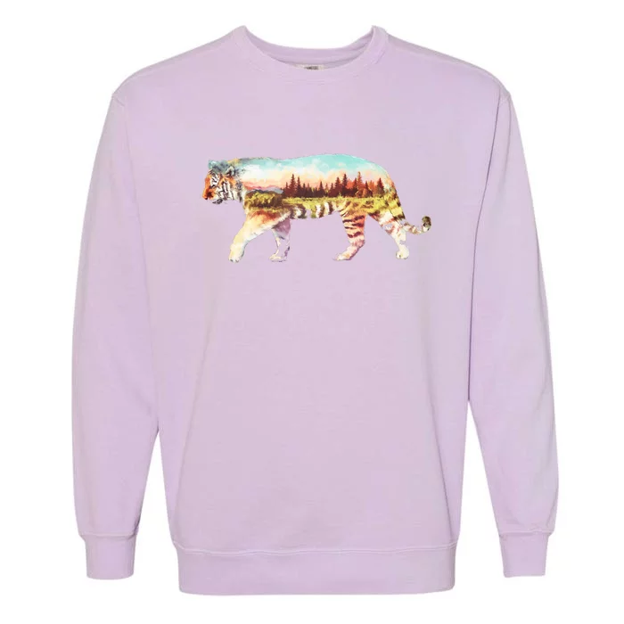 Adventurous Tiger Wilderness Graphic Garment-Dyed Sweatshirt