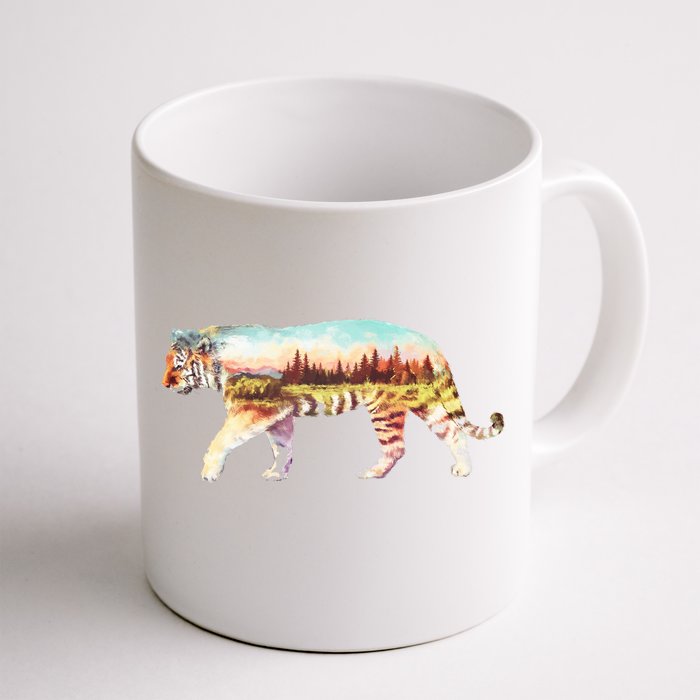 Adventurous Tiger Wilderness Graphic Front & Back Coffee Mug