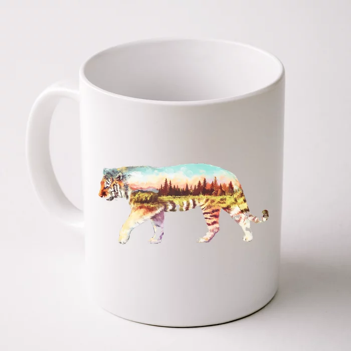 Adventurous Tiger Wilderness Graphic Front & Back Coffee Mug