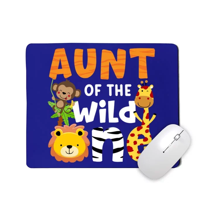 Aunt The Wild One Zoo Birthday Safari Jungle Animals Party Gift Mousepad