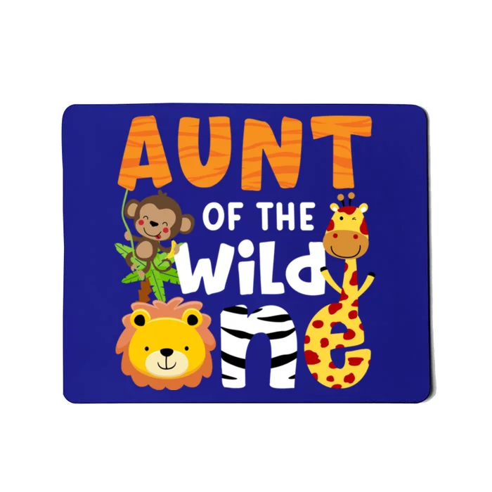 Aunt The Wild One Zoo Birthday Safari Jungle Animals Party Gift Mousepad