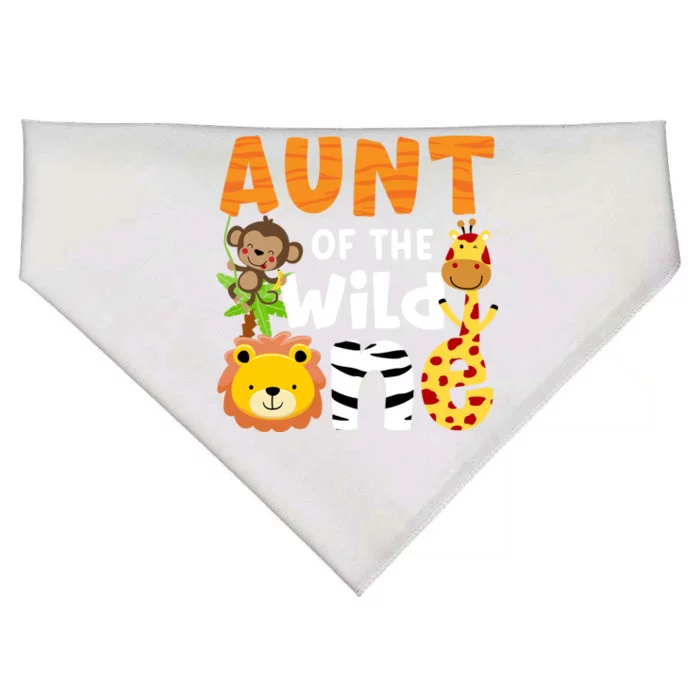 Aunt The Wild One Zoo Birthday Safari Jungle Animals Party Gift USA-Made Doggie Bandana