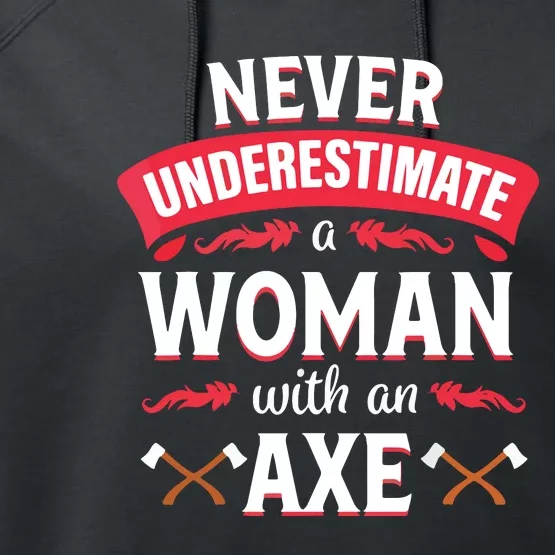 Axe Throwing Women Funny Hatchet Lumberjack Performance Fleece Hoodie