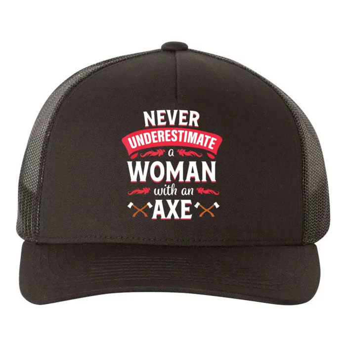 Axe Throwing Women Funny Hatchet Lumberjack Yupoong Adult 5-Panel Trucker Hat